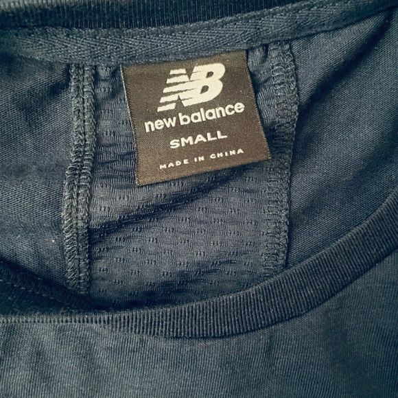 New Balance S Navy Blue Mesh Insert T-shirt - Picture 6 of 7